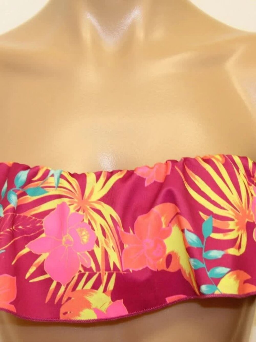 Hurley Floral Bandeau Bikini Top Size L
